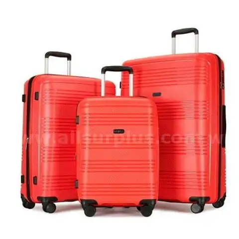 Onsite, Buy Now-Ginza Hardside Expandable Luggage Set with Spinner Wheels 3-Piece Set Red-Non Refundable