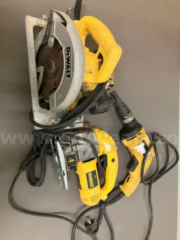 3 Dewalt corded power tools