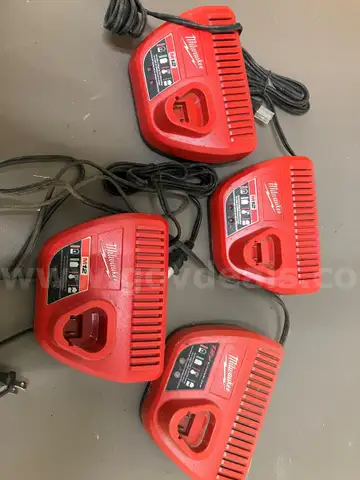 (4) Milwaukee battery chargers