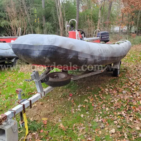 Military Search &#x26; Rescue Boat w/ Trailer - Two Forward