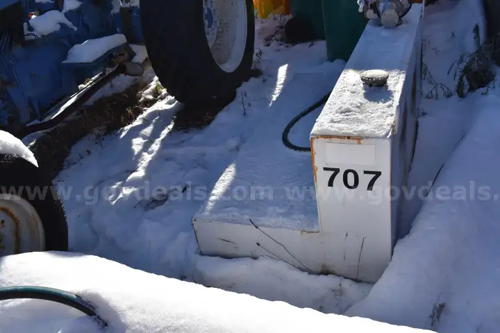 L-Shaped Diesel fuel tank with pump and nozzle