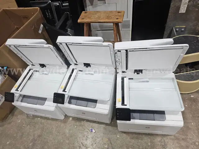 This lot includes three (3) HP Color LaserJet Pro MFP MUnits were removed from a working office environm281fdw printers.