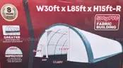 CAN INDUSTRIAL PVC FABRIC BUILDING TENT 30' x 85' x 15'