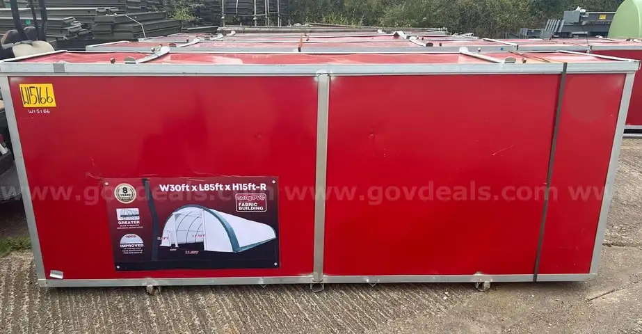 CAN INDUSTRIAL PVC FABRIC BUILDING TENT 30' x 85' x 15'