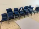 Lot of (21) Cafeteria Tables And Chairs