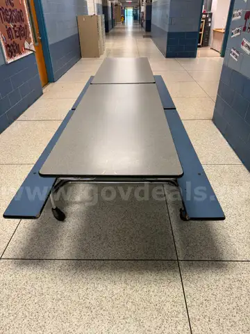 Lot of (21) Cafeteria Tables And Chairs