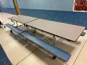 Lot of (21) Cafeteria Tables And Chairs