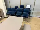 Lot of (21) Cafeteria Tables And Chairs