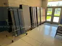 Lot of (21) Cafeteria Tables And Chairs