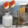 Infra-Red Tank Top Outdoor Heater for Use with Propane Gas Tanks for Camping, Patios, Double Burner 30,000 BTU