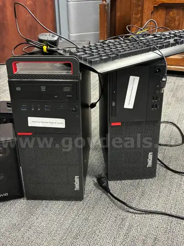 Lot of 2 Lenovo Computers, speakers, keyboard, mouse