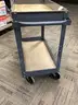 Vintage Grey Steel Industrial Shop Cart – "Robotics" – Heavy Duty Rolling Utility
