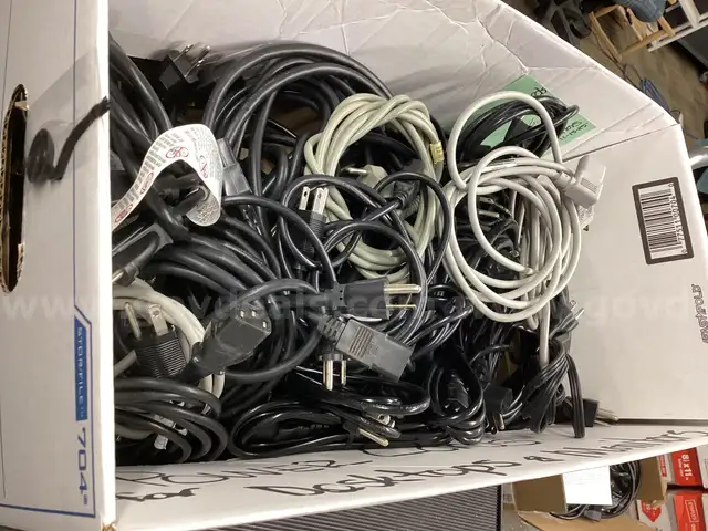 Bulk Lot of 25 Assorted AC Power Cords – PC, Monitor, Printer, & More – Mixed Styles