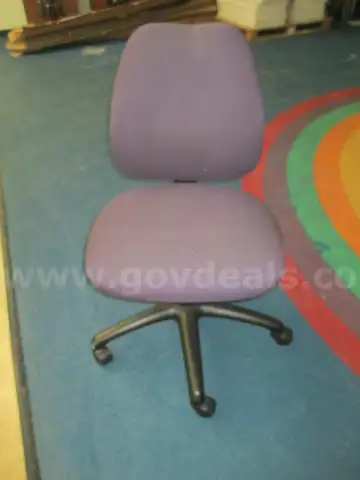 purple armless office chair w/ casters