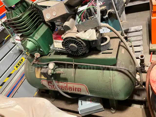 Industrial Air Compressor for Auction: Speedaire 5 HP, 80-Gallon Tank (Dayton Motor)