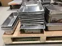Bulk Pallet of Commercial Stainless Steel Hotel Pans & Trays – Assorted Sizes