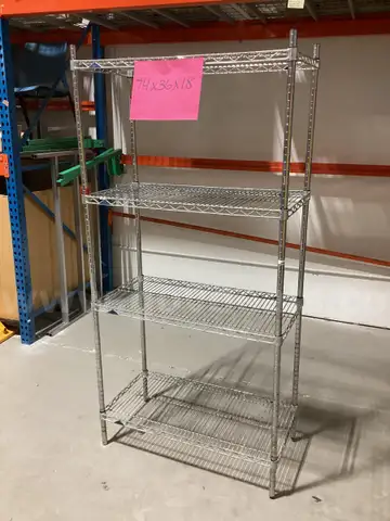 74"H x 36"W x 18"D Industrial Chrome Wire Shelving Unit - 4-Tier Heavy Duty