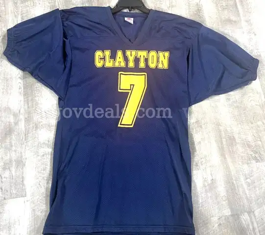 Vintage All Sports America Football Jersey #7 CLAYTON Men Size Medium Color Blue