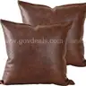 LOT OF 2 BOXES OF 20 (TOTAL OF 40 PCS) Faux Leather Decorative Throw Pillow Covers Modern Outdoor Color DARK BROWN NIB