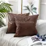 LOT OF 2 BOXES OF 20 (TOTAL OF 40 PCS) Faux Leather Decorative Throw Pillow Covers Modern Outdoor Color DARK BROWN NIB