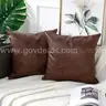 LOT OF 2 BOXES OF 20 (TOTAL OF 40 PCS) Faux Leather Decorative Throw Pillow Covers Modern Outdoor Color DARK BROWN NIB