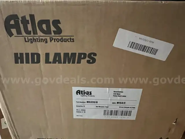 CASE OF 12 COMMERCIAL "ATLAS" HID LAMPS LIGHTNING PRODUCTS 320W PULSE START LAMP MS320/U *WILL SHIP*