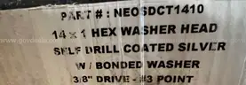50 PCS HEX WASHER HEAD 1410- 14X1 SELF DRILL COATED SILVER W/BONDED WASHER 3/8"