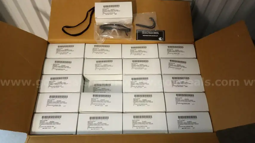 (100) U.S.ARMY SURPLUS BOX OF 100 GENUINE MILITARY BALLISTIC SAFETY GLASSES CLEAR COLOR NIB MADE IN USA *CAN SHIP*