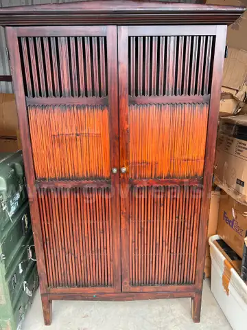 Large dresser with doors and shelf’s 6’x4’Color burgundy