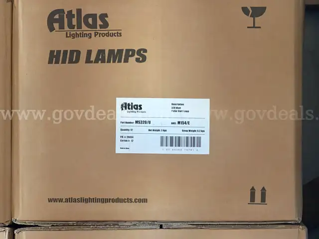 CASE OF 12 COMMERCIAL "ATLAS" HID LAMPS LIGHTNING PRODUCTS 320W PULSE START LAMP MS320/U *WILL SHIP*