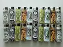 BOX OF 40 REUSABLE NEON GAS LIGHTERS EASY GRIP Lighter -Tattoo Classic FULL SIZE Large,NEW