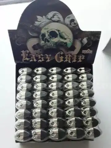 BOX OF 40 REUSABLE NEON GAS LIGHTERS EASY GRIP Lighter -Tattoo Classic FULL SIZE Large,NEW