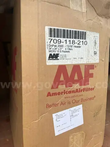 AAF 4 FILTERS DRIPACK 2000 13/16" HEADER 24X24X21 MERV15 8 POCKETS NEW IN BOX