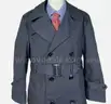 DSCP Military Trench Coat Black Belted Cotton Blend Removable Lining SZ: 44L NWT