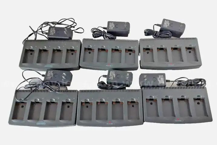 Lot of 6 - Polycom PCQ1850 Cordless Phone Quad Battery Charger GCQ100