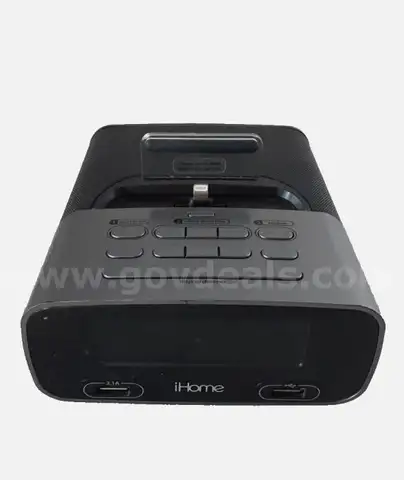 iHome HPL12 2-Port USB FM Radio Speaker Alarm Clock w/ Lightning Dock