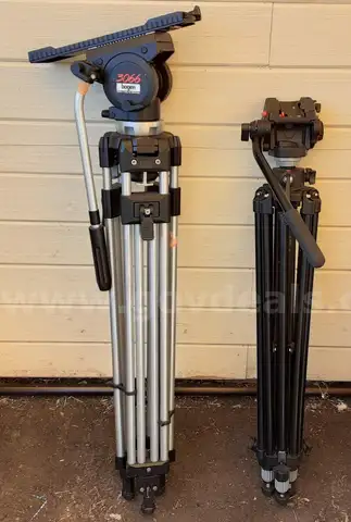 Lot of 2 - Professional camera Tripod Manfrotto Bogen 3066 and Pro Video 501HDV