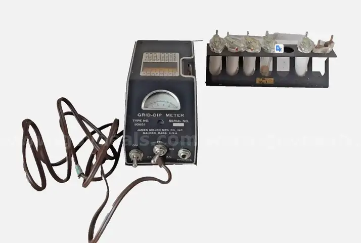 Vintage James Millen 90651 Ham Radio Grid-Dip Meter w/ Coils
