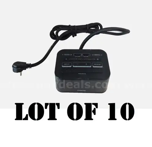 Lot of 10 - iHome HiH48 2-Port USB Digital Display Bedside Single Day Alarm Clock
