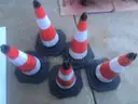28 in.  PVC Reflective Traffic Safety Cones with Black Base (5-Pack)