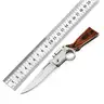 Outdoor Folding Knife LED for Self-Defense Camping Wood Handle