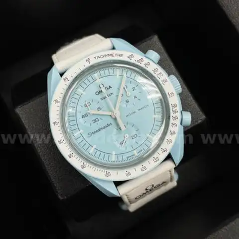 Watch OMEGA X MoonSwatch SWATCH Mission to Uranus BLUE WHITE (NO RESERVE)