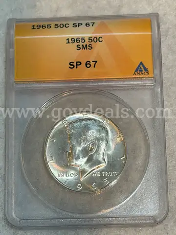 1965 Kennedy $.50 SMS Graded "SP67" Beautiful coin 40% silver