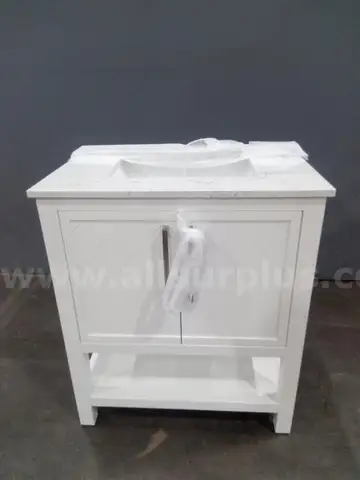 Onsite, Buy Now-Origin 21 Quillian 30-in White Undermount Single Sink Bathroom Vanity-Non Refundable