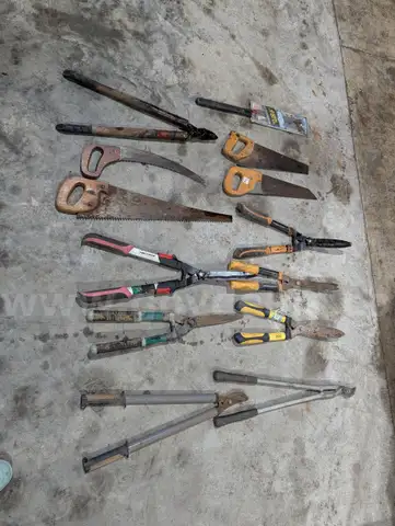 Shears, Loppers and hand saws.