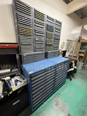 2 ea. Lista Tool Storage Cabinet With Tungsten Carbide Inserts And Assorted Cutting Tools