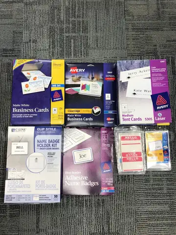 Printer Labels - Business Cards, Tent Cards, Various Sizes