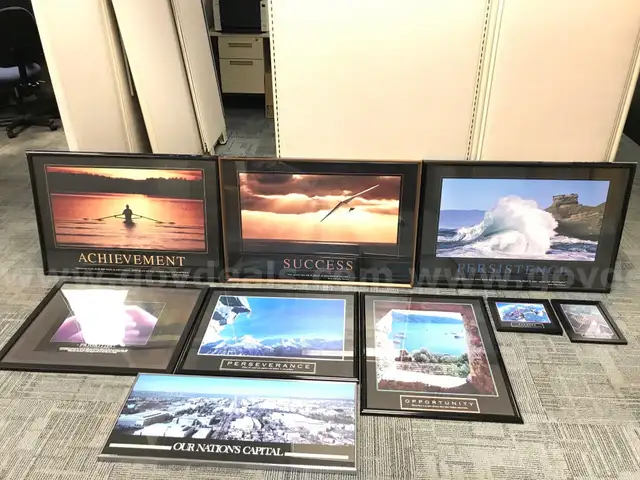 Framed Motivational Posters (Lot of 9)