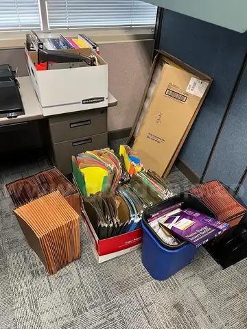 Office Chairs, End Table, Pictures, Office Misc and Supplies