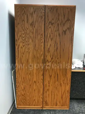Cabinet, Solid Wood, Oak, 24&#x22; W x 36&#x22; D x 90&#x22; H w/ 2 Horizontal Shelves (1 of 2)